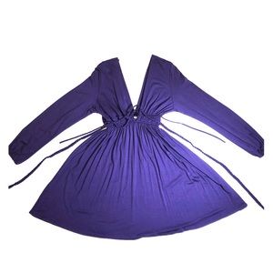 Lux Urban Outfitters Eggplant Double V Dress Large